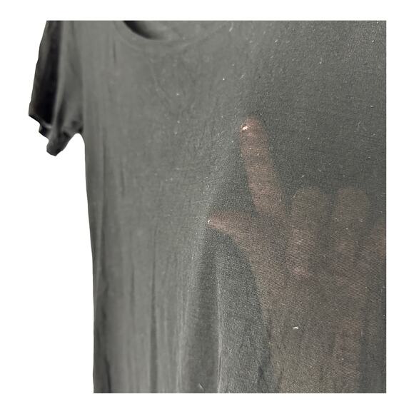 ATM Womens Soft Modal T-Shirt Black Tee Shirt Top Size Small FLAW - Picture 2 of 11